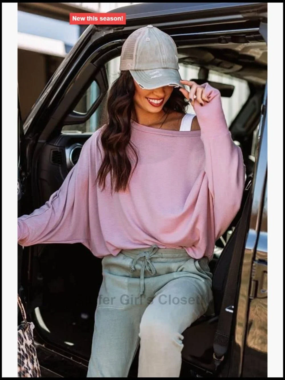 Distressed Ponytail Baseball Cap with Mesh Back for Women